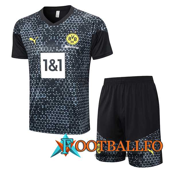 Camiseta Entrenamiento + Cortos Dortmund Negro 2023/2024 -03