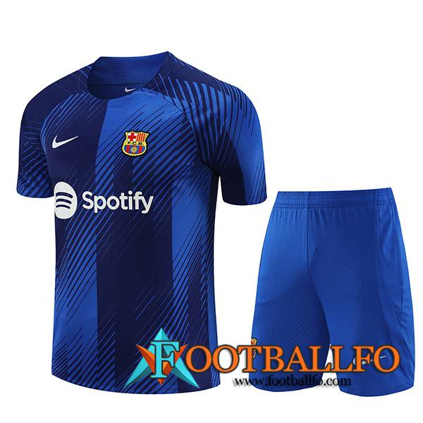 Camiseta Entrenamiento + Cortos FC Barcelona Azul 2023/2024 -03