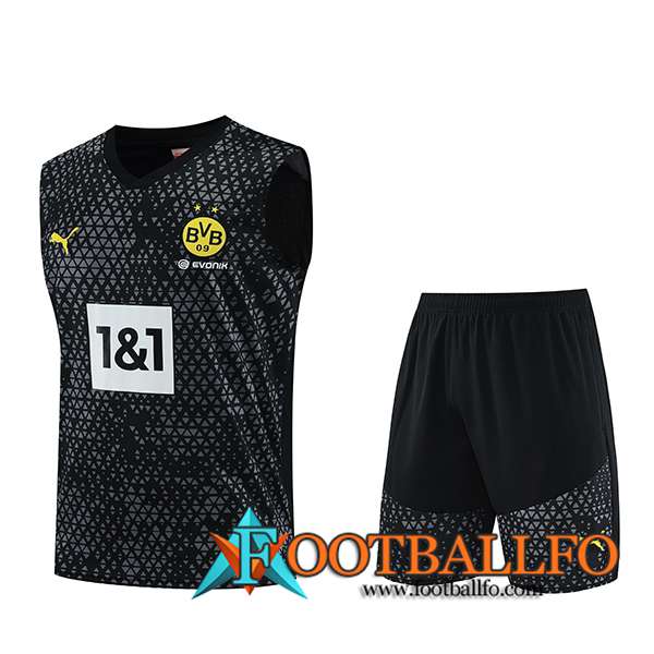 Camiseta Entrenamiento sin mangas + Cortos Dortmund Negro 2023/2024
