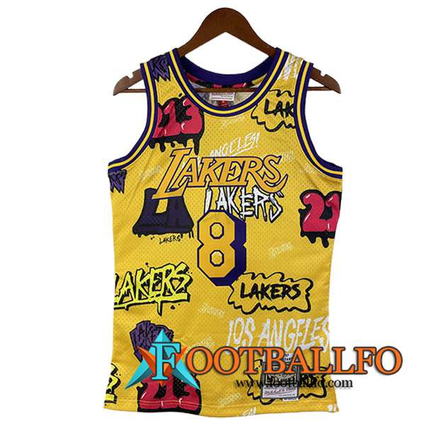 Camisetas De Futbol Los Angeles Lakers (BRYANT #8) 2023/24 Amarillo -03