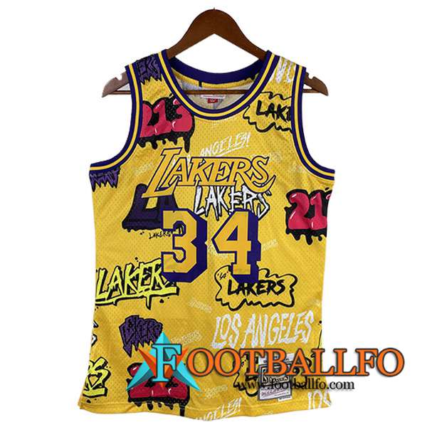 Camisetas De Futbol Los Angeles Lakers (O'NEAL #34) 2023/24 Amarillo