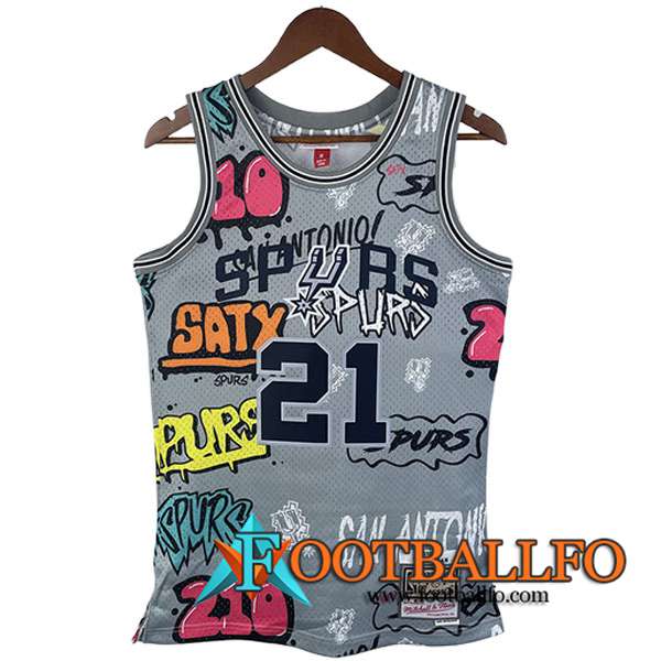 Camisetas De Futbol San Antonio Spurs (DUNCAN #21) 2023/24 Gris