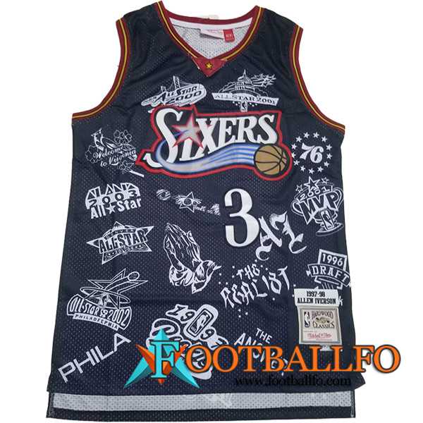 Camisetas De Futbol Philadelphia 76ers (IVERSON #3) 2023/24 Negro