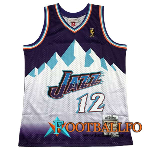 Camisetas De Futbol Utah Jazz (STOCKTON #12) 2023/24 Blanco/Violeta