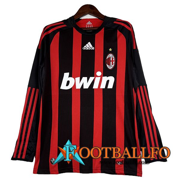 Camisetas De Futbol AC Milan Retro Manga Largas Primera 2008/2009