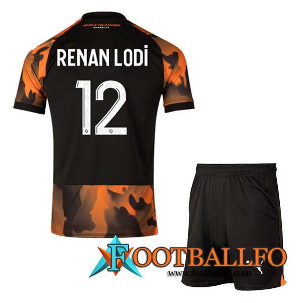 Camisetas De Futbol Marsella (RENAN LODI #12) Ninoss 2023/2024 Tercera