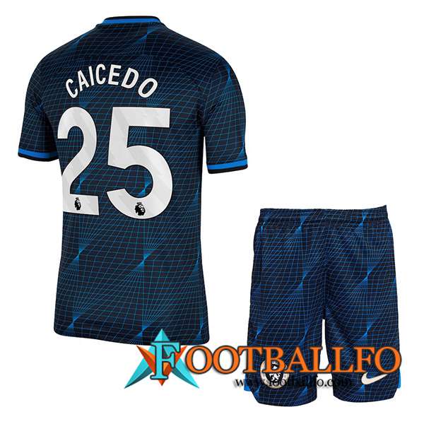 Camisetas De Futbol Chelsea (CAICEDO #25) Ninoss 2023/2024 Segunda