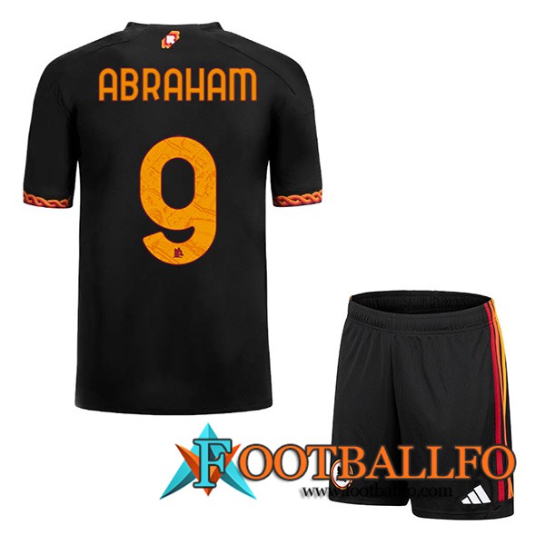 Camisetas De Futbol AS Roma (ABRAHAM #9) Ninoss 2023/2024 Tercera