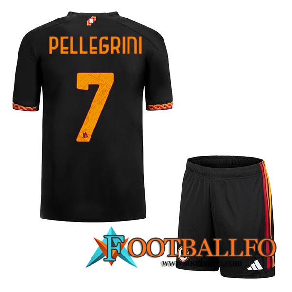 Camisetas De Futbol AS Roma (PELLEGRINI #7) Ninoss 2023/2024 Tercera
