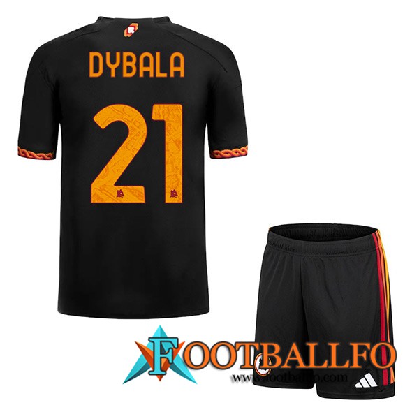 Camisetas De Futbol AS Roma (DYBALA #21) Ninoss 2023/2024 Tercera