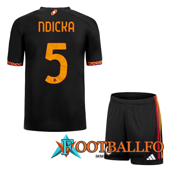 Camisetas De Futbol AS Roma (NDICKA #5) Ninoss 2023/2024 Tercera