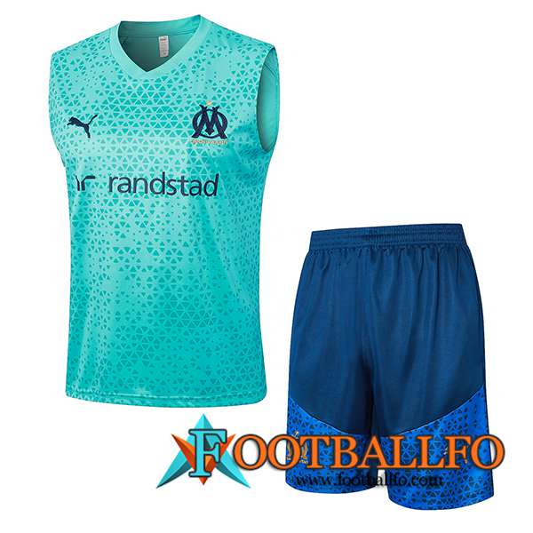 Camiseta Entrenamiento sin mangas + Cortos Marsella Azul Claro 2023/2024
