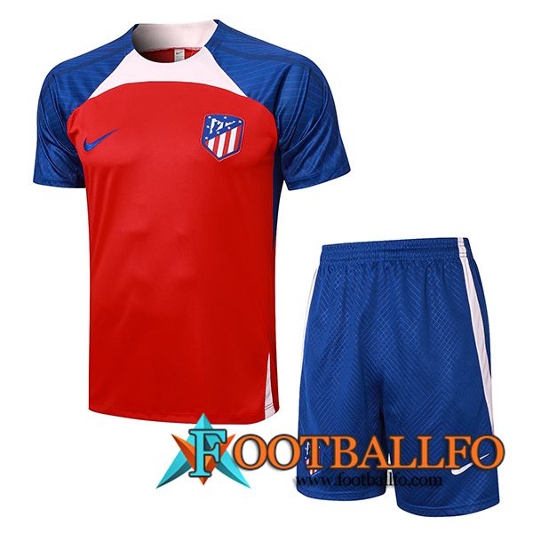 Camiseta Entrenamiento + Cortos Atletico Madrid Rojo 2023/2024 -04