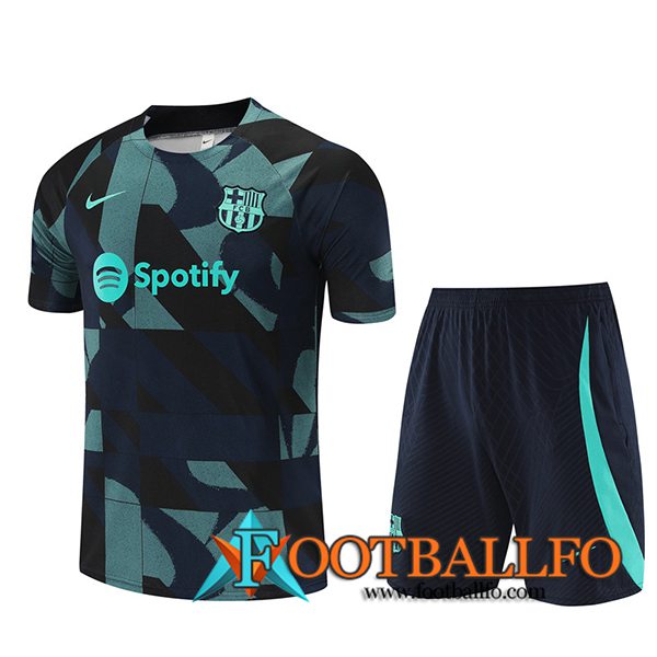 Camiseta Entrenamiento + Cortos FC Barcelona Azul marino 2023/2024 -02