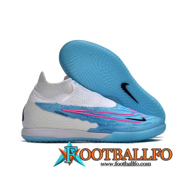 Nike Botas De Fútbol Phantom GX Elite DF Link IC Blanco/Azul