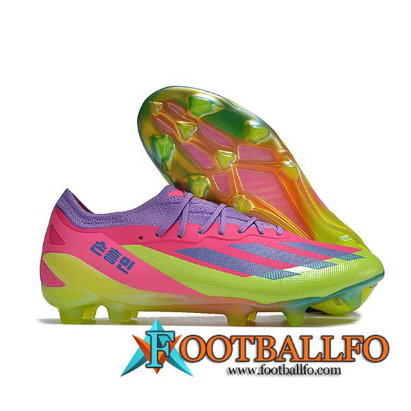 Adidas Botas De Fútbol X CRAZYFAST MESSI.1 FG BOOTS Verde/Violeta/Rosa