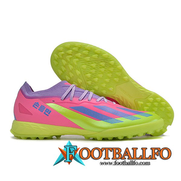 Adidas Botas De Fútbol X CRAZYFAST.1 TF BOOTS Verde/Violeta/Rosa