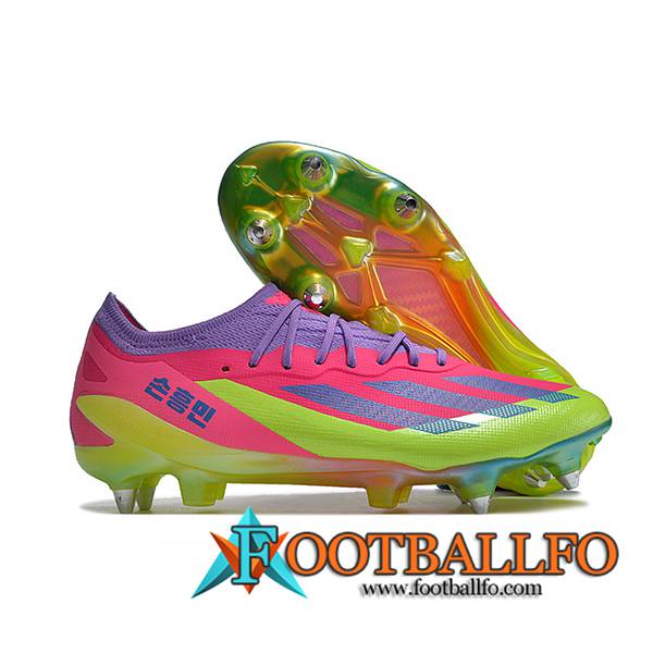 Adidas Botas De Fútbol X Crazyfast1 SG Verde/Violeta/Rosa