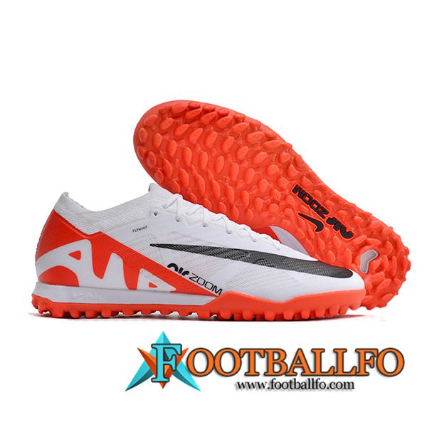 Nike Botas De Fútbol Air Zoom Mercurial Vapor XV Elite TF Blanco/Negro/Naranja