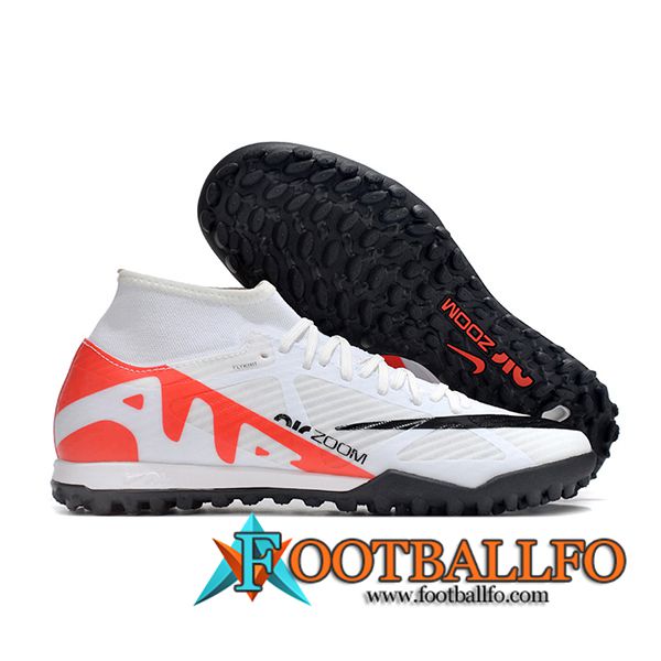 Nike Botas De Fútbol Air Zoom Mercurial Superfly IX Academy TF Blanco/Negro/Naranja