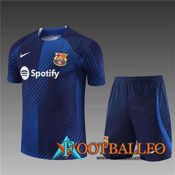 Camiseta Entrenamiento + Cortos FC Barcelona Ninos Azul marino 2023/2024