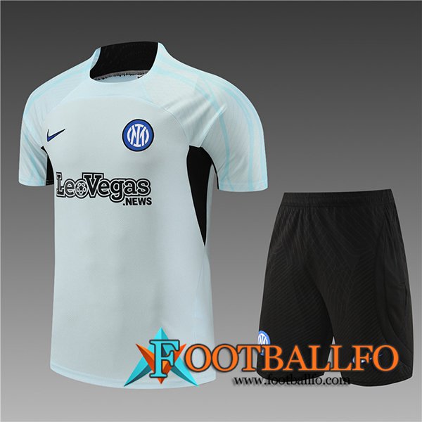 Camiseta Entrenamiento + Cortos Inter Milan Ninos Azul Claro 2023/2024