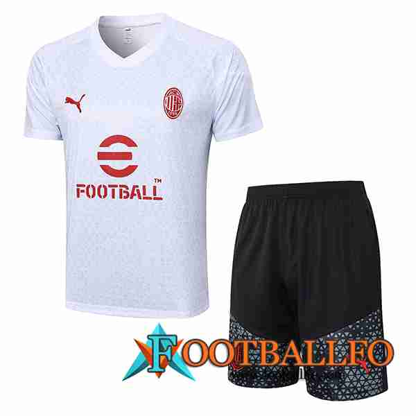 Camiseta Entrenamiento + Cortos AC Milan Blanco 2023/2024 -02