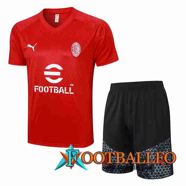 Camiseta Entrenamiento + Cortos AC Milan Rojo 2023/2024 -03