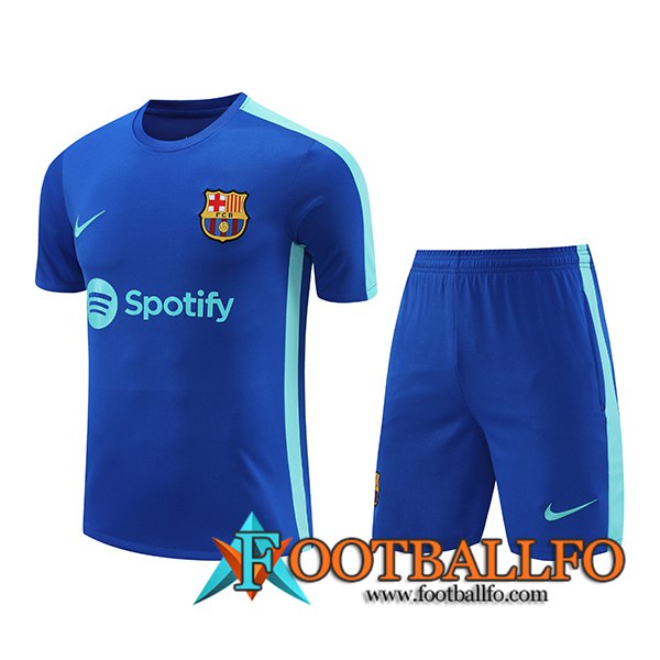 Camiseta Entrenamiento + Cortos FC Barcelona Azul 2023/2024 -04