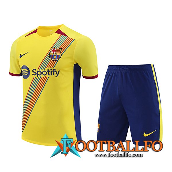 Camiseta Entrenamiento + Cortos FC Barcelona Amarillo 2023/2024 -02