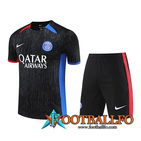 Camiseta Entrenamiento + Cortos PSG Negro 2023/2024 -04