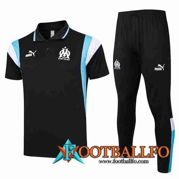 Camiseta Polo Marsella Negro 2023/2024