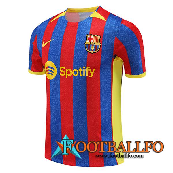 Camiseta Entrenamiento FC Barcelona Rojo/Azul 2023/2024 -03