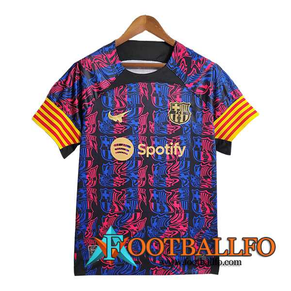 Camiseta Entrenamiento FC Barcelona Rojo/Azul 2023/2024 -02