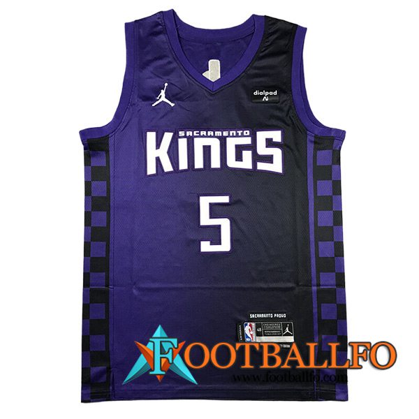 Camisetas De Futbol Sacramento Kings (FOX #5) 2023/24 Violeta/Negro