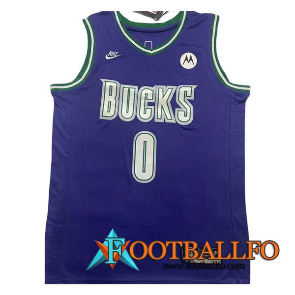 Camisetas De Futbol Milwaukee Bucks (LILLARD #0) 2023/24 Violeta/Blanco