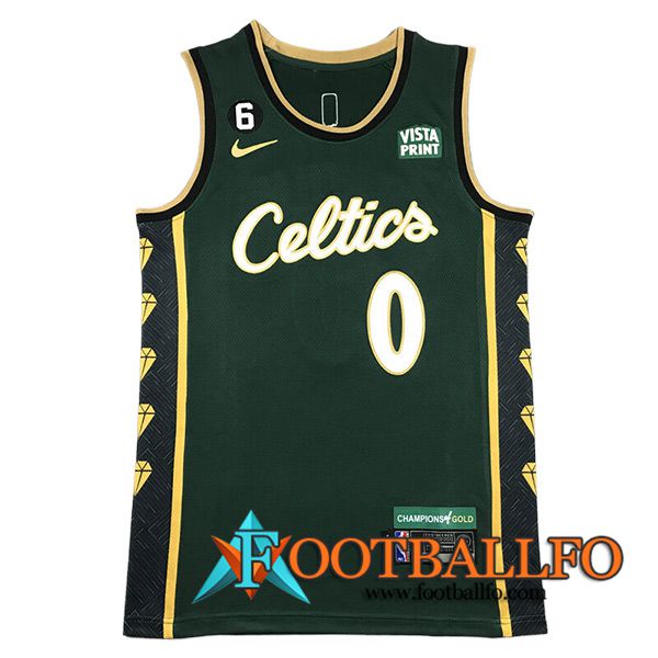 Camisetas De Futbol Boston Celtics (TATUM #0) 2023/24 Verde/Negro/Amarillo