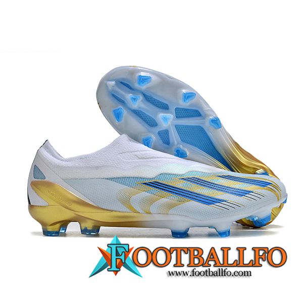 Adidas Botas De Fútbol X CRAZYFAST.1 LL FG Blanco/Azul/Amarillo