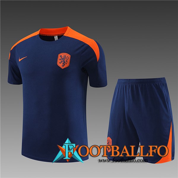 Camiseta Entrenamiento + Cortos Países Bajos Ninos Azul marino 2023/2024