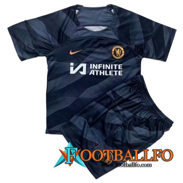 Camisetas De Futbol FC Chelsea Ninos Portero Negro 2023/2024