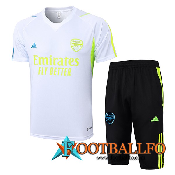 Camiseta Entrenamiento + Cortos Arsenal Blanco 2023/2024