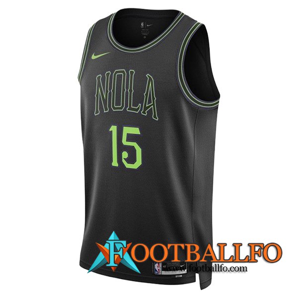 Camisetas De Futbol New Orleans Pelicans (ALVARADO #15) 2023/24 Negro/Verde