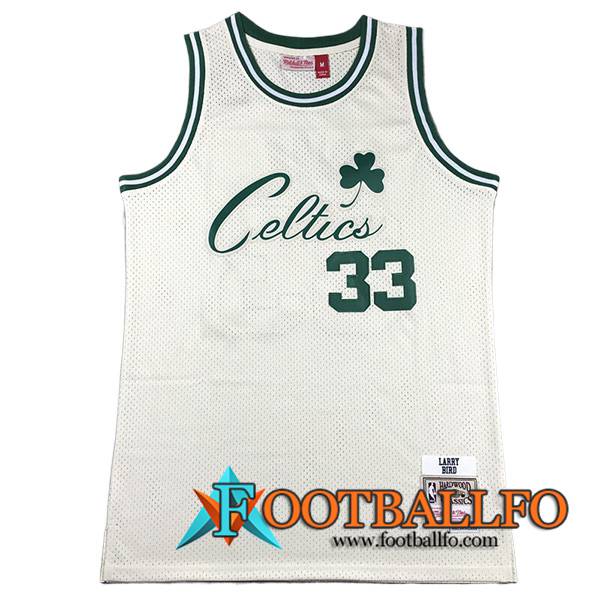 Camisetas De Futbol Boston Celtics (BIRD #33) 2023/24 Blanco/Verde -03