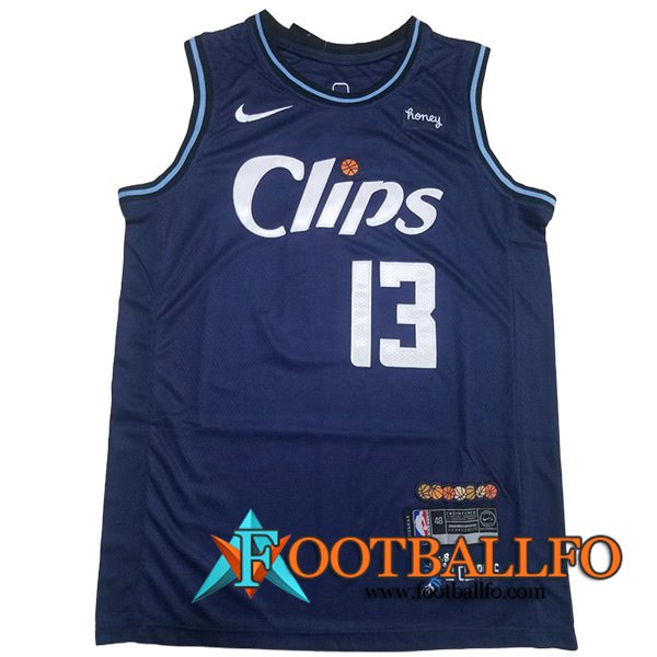 Camisetas De Futbol Los Angeles Clippers (GEORGE #13) 2023/24 Azul Oscuro