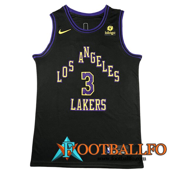 Camisetas De Futbol Los Angeles Lakers (DAVIS #3) 2023/24 Negro -02