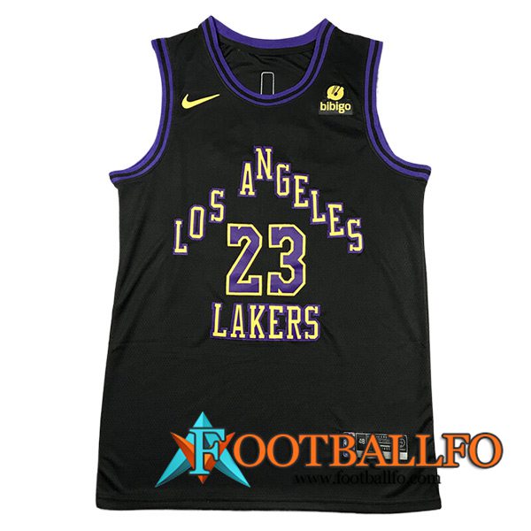 Camisetas De Futbol Los Angeles Lakers (JAMES #23) 2023/24 Negro -02