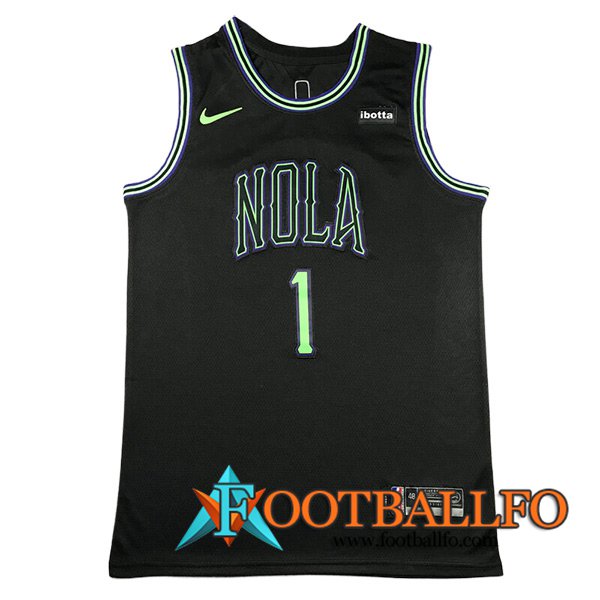 Camisetas De Futbol New Orleans Pelicans (WILLIAMSON #1) 2023/24 Negro