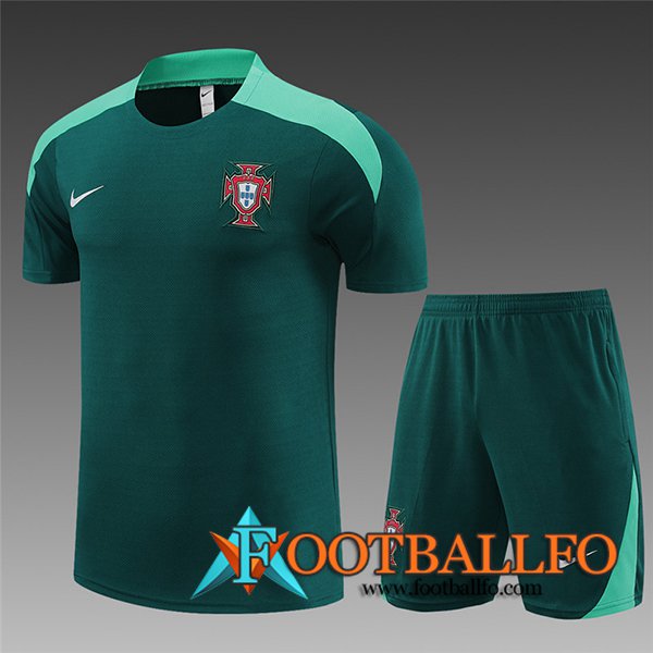 Camiseta Entrenamiento + Cortos Portugal Ninos Verde 2023/2024