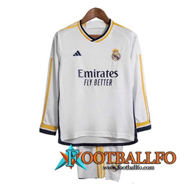 Camisetas De Futbol Real Madrid Ninos Primera Manga Largas 2023/2024