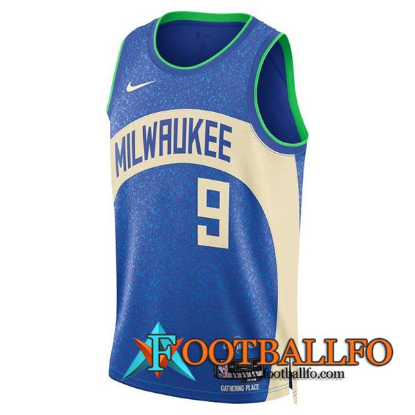 Camisetas De Futbol Milwaukee Bucks (PORTIS JR #9) 2023/24 Azul/Blanco